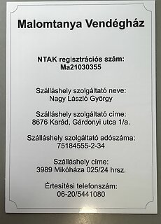 Malomtanya Vendeghaz Mikohaza